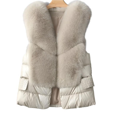 Down Imitation Fox Fur Vest