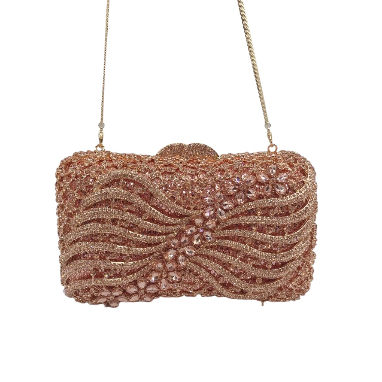 Hollow Rhinestone Bow Evening Bag