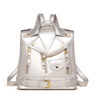 Soft Imitation Leather Jacket  Designed Backpack