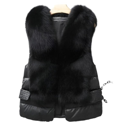 Down Imitation Fox Fur Vest