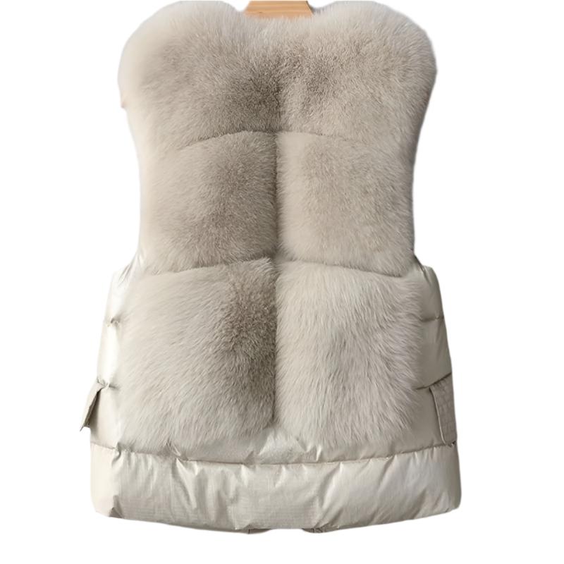 Down Imitation Fox Fur Vest