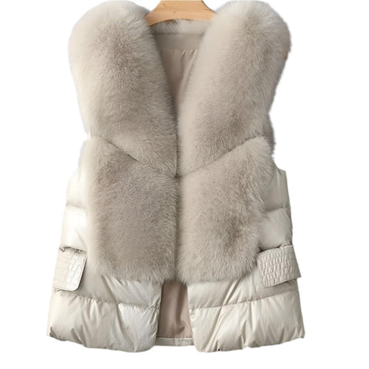 Down Imitation Fox Fur Vest