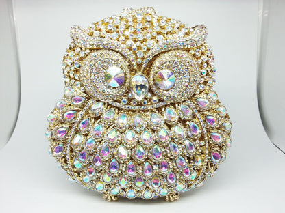 Size: 16*16*5cm ; 16x16x5 centimeters is approximately 6.3 inches x 6.3 inches x 1.97 inches in imperial measurements; Material: Primarily Rhinestone - Multi colored Applicable scene: Dinner,Banquet, Evening, Party, Prom, Bridal Clutch Bag. This is a fully jeweled mini clutch bag. This picture shows the style that is primarily white and gold toned in color.  However, the rhinestones are iridescent in color and give off multi colors, such as pinks and purples, and shades of blue.