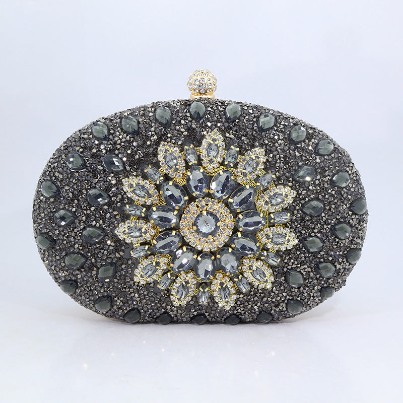 Oval Jeweled  Evening Bag