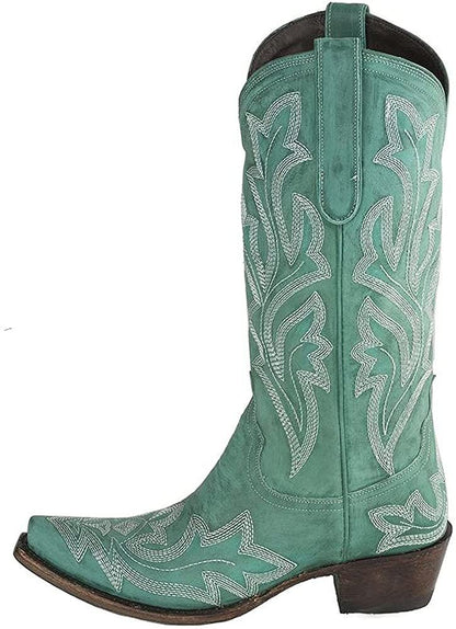 Embroidered Long Rider Boots