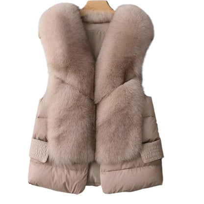 Down Imitation Fox Fur Vest