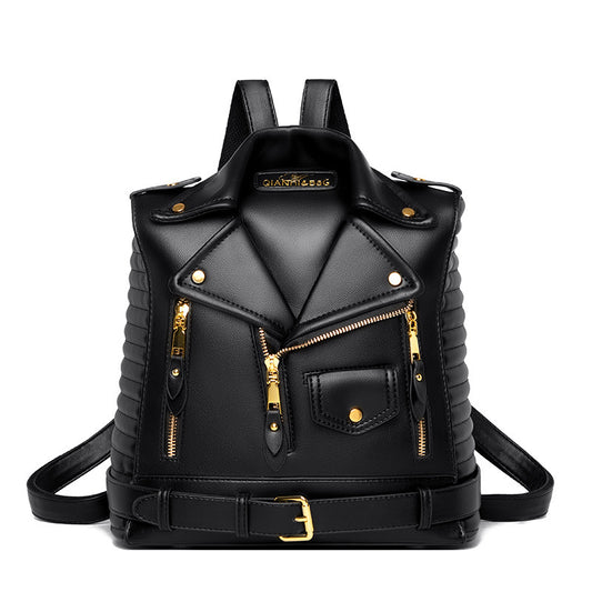 Soft Imitation Leather Jacket  Designed Backpack