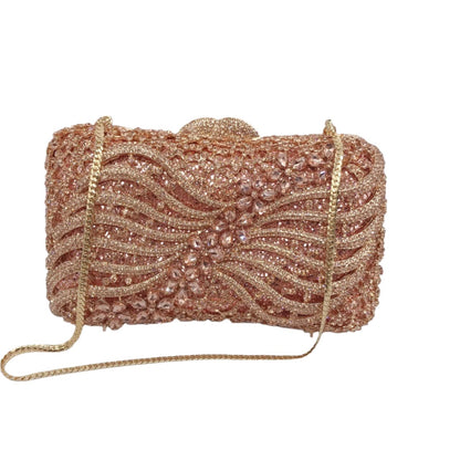 Hollow Rhinestone Bow Evening Bag