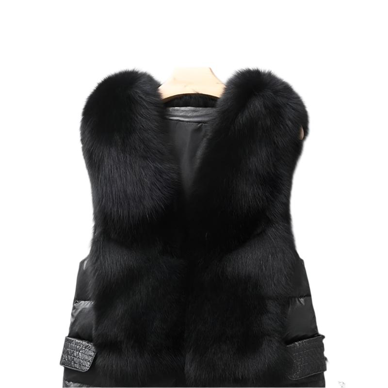 Down Imitation Fox Fur Vest