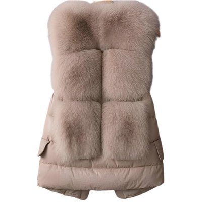 Down Imitation Fox Fur Vest