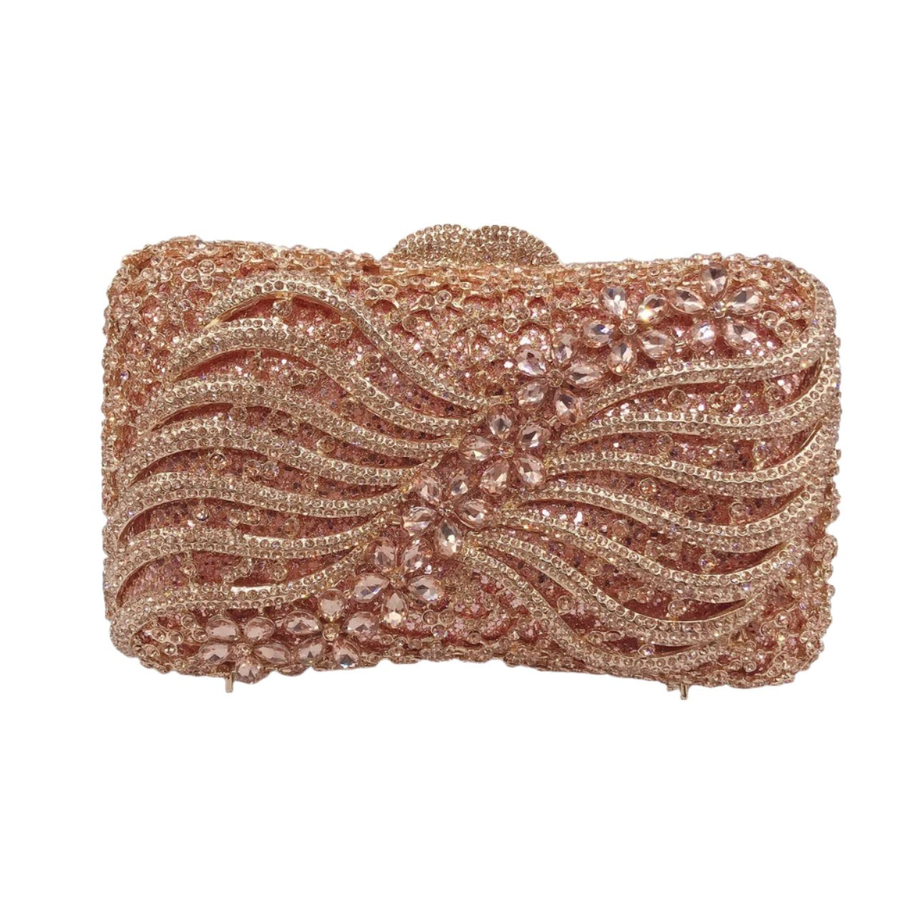 Hollow Rhinestone Bow Evening Bag