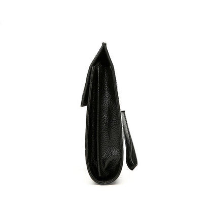 Black Long Handbag  With Zipper
